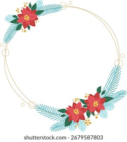 Christmas plant wreath vector material