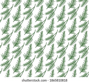 Christmas plants seamless pattern. Merry christmas repeating texture winter flowers.Tileable Holiday background. Vecto illustration