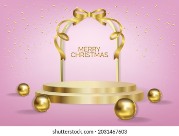 Vector de fondo de arte de podio de Navidad