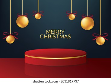 Christmas podium art background vector