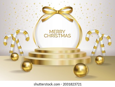 Vector de fondo de arte de podio de Navidad