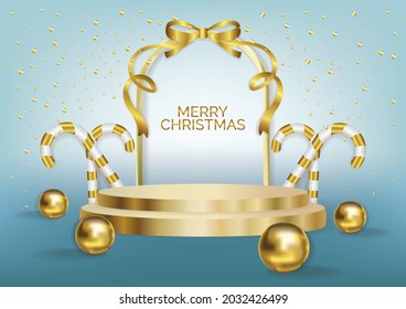 Christmas podium art background vector