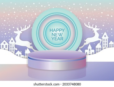 Christmas podium art background vector