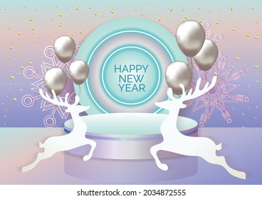 Christmas podium art background vector