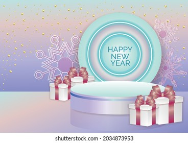 Christmas podium art background vector