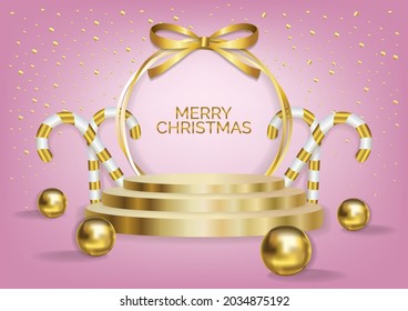 Christmas podium art background vector
