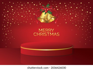 Christmas podium art background vector