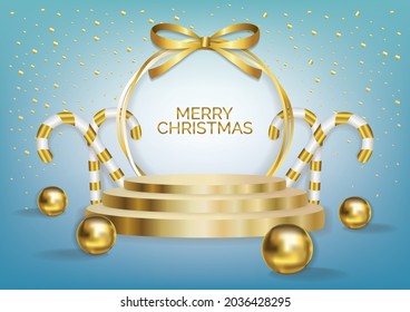 Christmas podium art background vector
