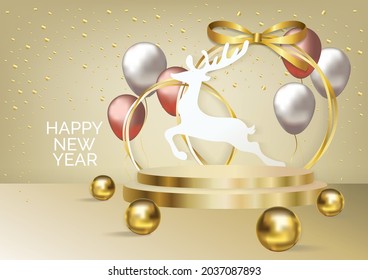 Christmas podium art background vector