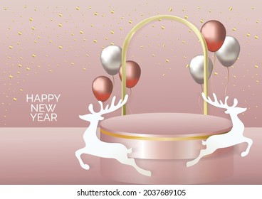Christmas podium art background vector