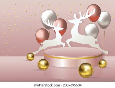Vector de fondo de arte de podio de Navidad