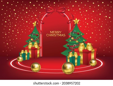 Weihnachtspodest-Kunsthintergrund, Vektorgrafik