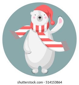 Christmas polar bear