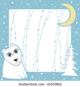 Christmas polar bear frame