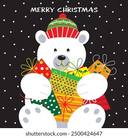 Christmas polar bear for christmas greeting card
