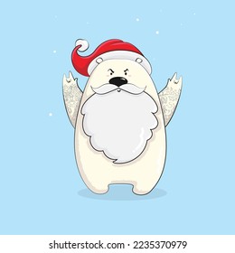 Christmas Polar bear, Merry Christmas illustrations of cute Polar bear with accessories like a knitted hats, sweaters, scarfs