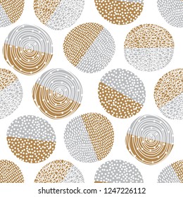 Christmas polka dots.
 Cheerful polka dot vector seamless pattern. Can be used in textile industry, paper, background, scrapbooking.