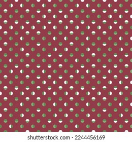 Christmas Polka-Dot seamless vector pattern. Elegant regular geometric pattern with tiled small circles on red background. Great for fashion, interior decoration, wallpapers, cards and stationery.