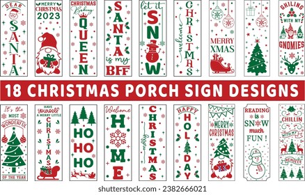 Christmas Porch Sign  vertical porch sign bundle for door and background Design