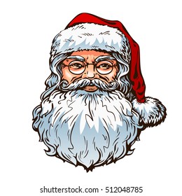 Christmas. Portrait Santa Claus. Vector