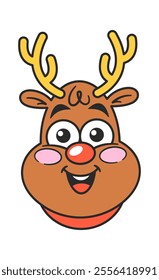 Christmas positive smiling reindeer face