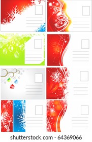 christmas post card, isolated on illustration background, vector illustration