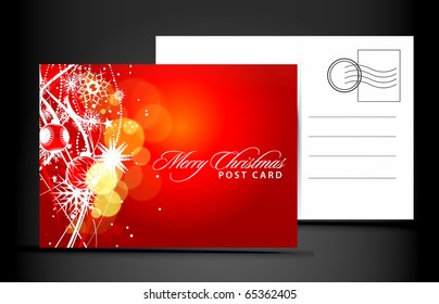 Christmas Post Card, Isolated On Illustration Background, Vector Illustration