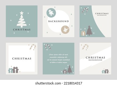 Christmas Post Feed For Social Media Template. Social media stories and post creative vector set.