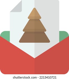 Christmas Post Office Illustration In Minimal Style Isolated On Background