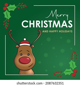 Christmas Post with Reindeer character vector