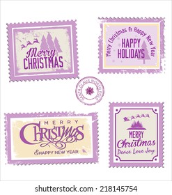 Christmas post stamp collection