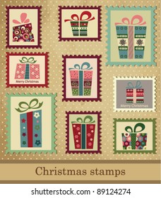 Christmas post stamps