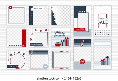 Christmas Post And Stories Template Set For Social Media