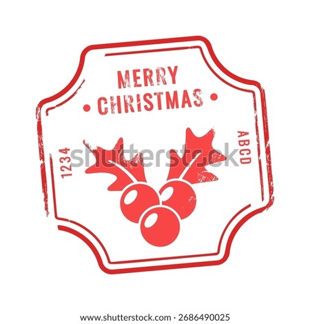 Christmas postage stamp mistletoe design