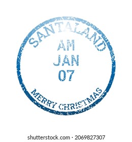 Sello postal de Navidad de cancelación de sobres - 7 ene, imagen vectorial