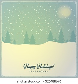 Christmas postcard  background. Vector illustration Eps 10. Happy new year message, Happy holidays wish.