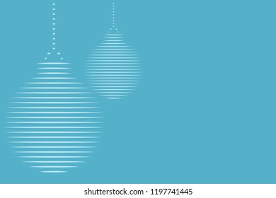 Christmas postcard blue background and blue christmas balls.