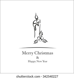 Christmas postcard with candles 