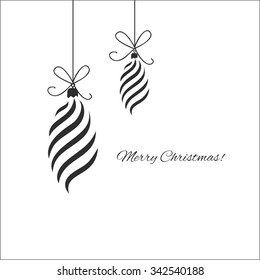 Christmas postcard with christmas decoration