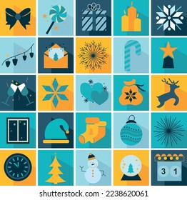 Christmas postcard design template. Vector background
