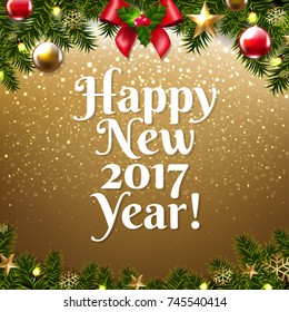 Christmas Postcard With Gradient Mesh, Vector Illustration