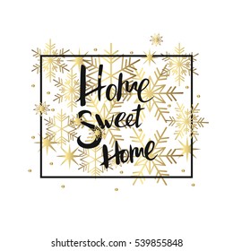 Christmas Postcard with Hand Lettering, Handmade Calligraphy