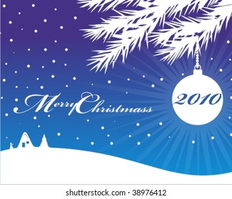Christmas postcard illustration
