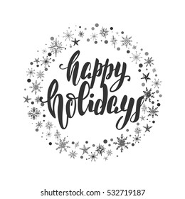 christmas postcard with lettering