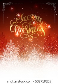 christmas postcard with lettering