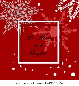 Christmas Postcard. Merry and Bright