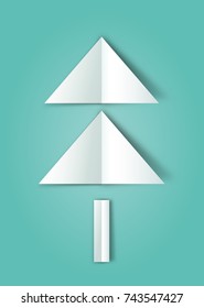 Christmas Postcard with Paper Tree  