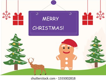 Christmas postcard with santa claus character collection Vector