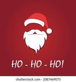 Christmas postcard with Santa red hat