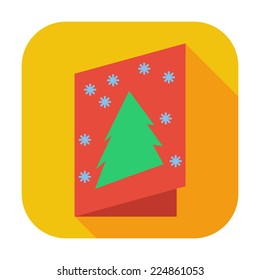 Christmas postcard. Single flat icon on the button. Vector illustration.